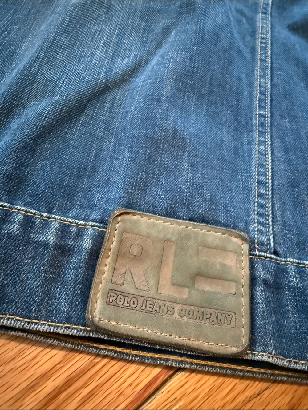 VTG Polo Jeans Company Ralph Lauren Trucker Jacket Dark Wash Denim Men’s Size S - Picture 9 of 16